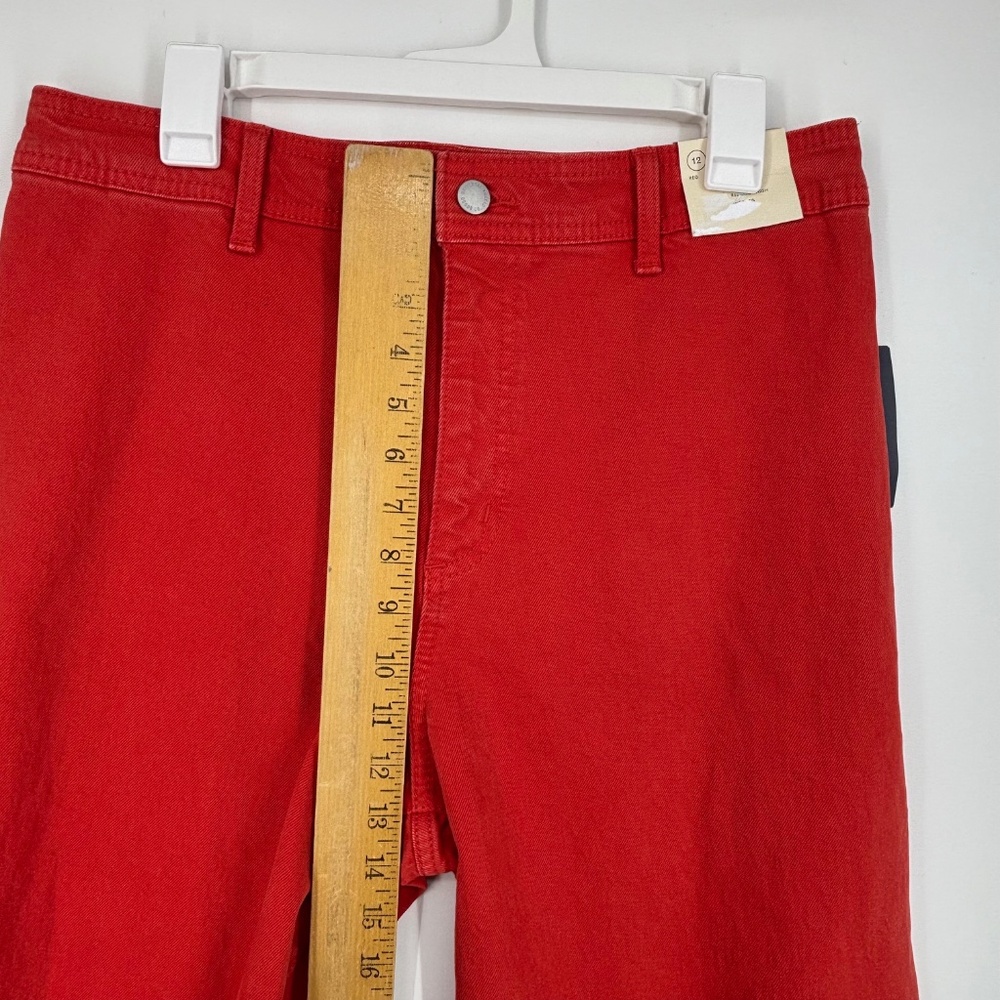 Universal Thread Womens Size 12 Sailor Wide Leg Ankle Jeans Faded Red High Rise - Picture 5 of 11